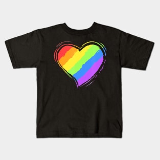 Rainbow Heart Kids T-Shirt